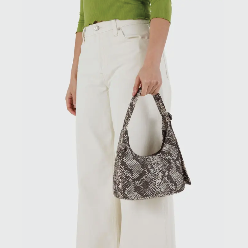 Mini Nylon Shoulder Bag Snakeskin