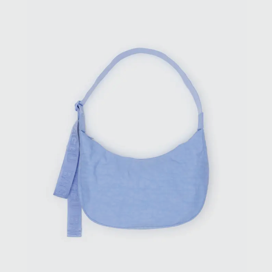 Medium Nylon Crescent Bag French Blue