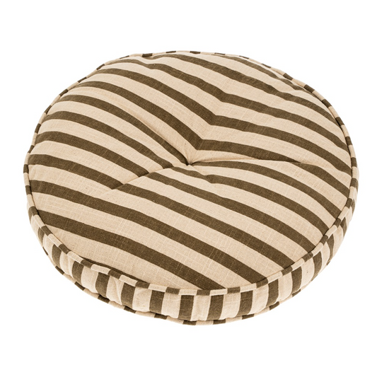 Awning  Stripe Chair Cushion Round Stone