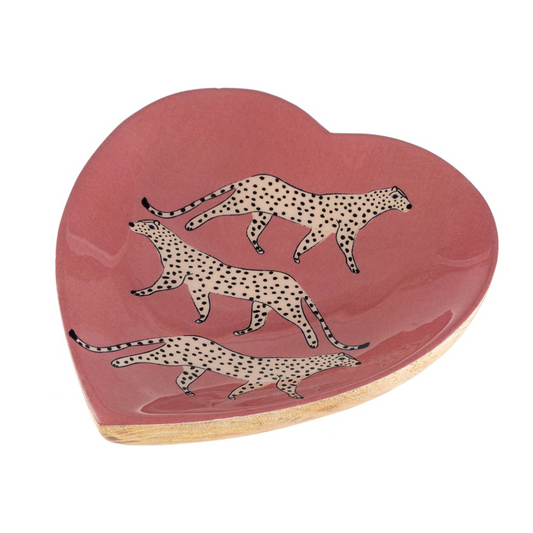 Leopard Trinket Dish Pink