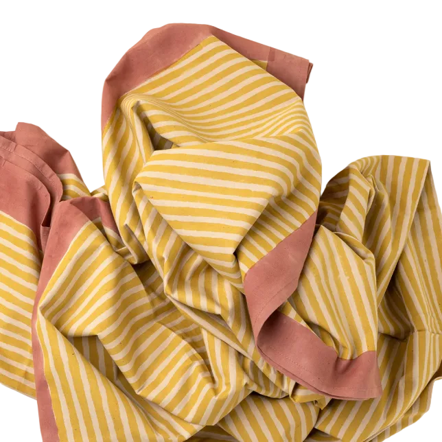 Sun Stripe Block Print Tablecloth
