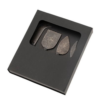 Maple Wood Cheese Knives Tumbled Black