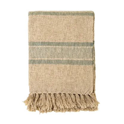 Tulum Striped Throw Blue