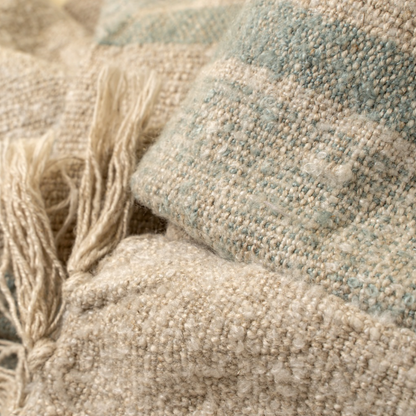 Tulum Striped Throw Blue