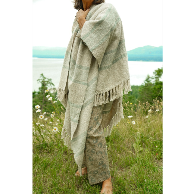 Tulum Striped Throw Blue