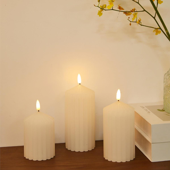 LED Taper Top Pillar Candle Medium