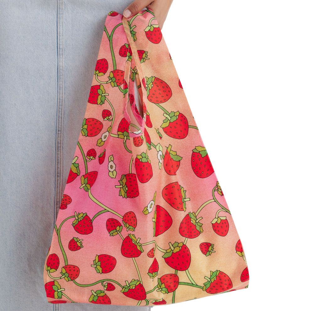Standard Baggu Reusable Tote Bag - Strawberry Blossom
