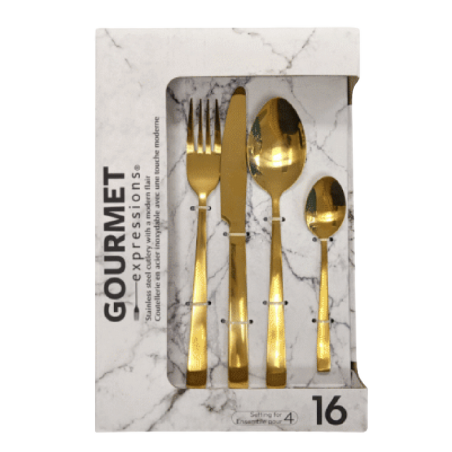 Gold Flatware Set 16pc