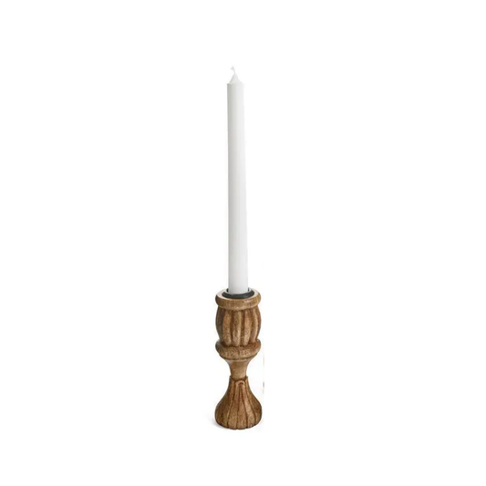Mango Wood Candle Holder - 2x5”