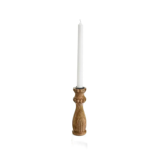 Mango Wood Candle Holder - 2x6”