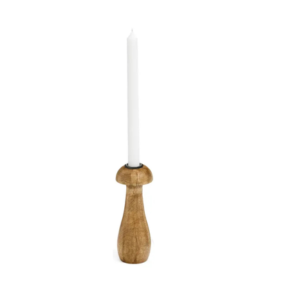 Mushroom Mango Wood Candle Holder - Medium