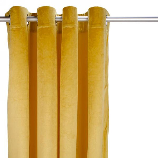 Velvet Curtain Panel Mustard