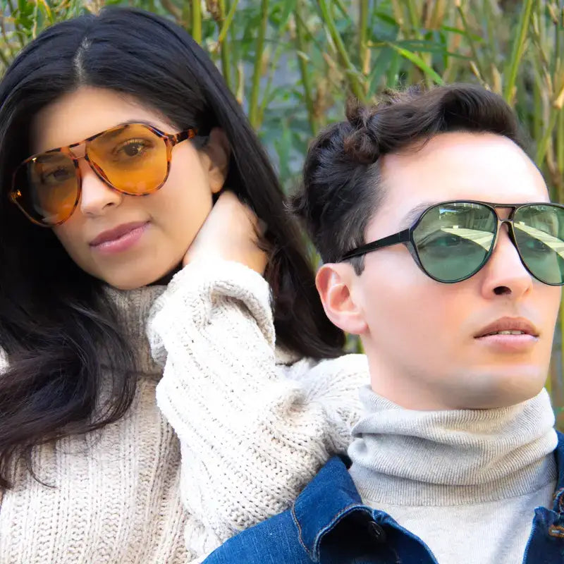 Captain Nemo Sunglasses - Black with Green Lens
