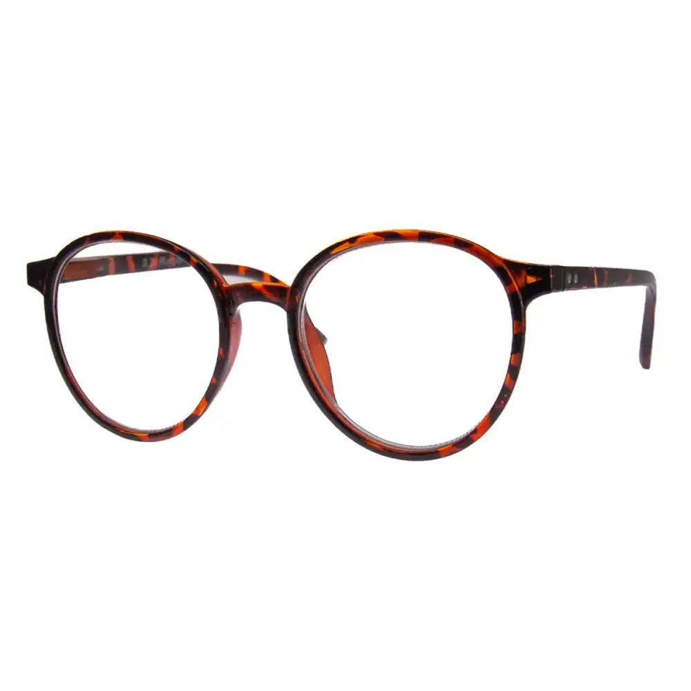 INFINITY NOW retro round reading glasses with impact resistant lenses for men and women, Tortoise Shell - PABOOM