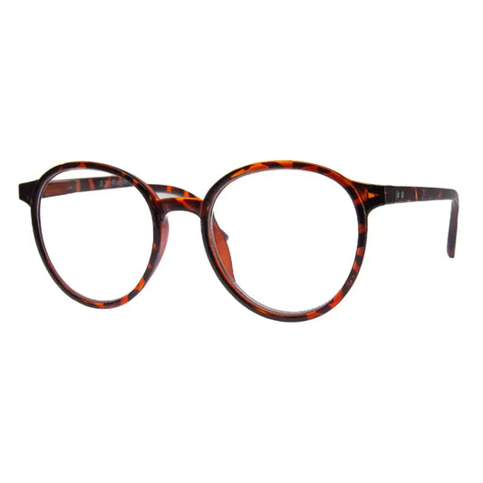 INFINITY NOW retro round reading glasses with impact resistant lenses for men and women, Tortoise Shell - PABOOM