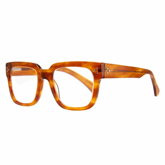 Tortoiseshell eyeglasses on a white background