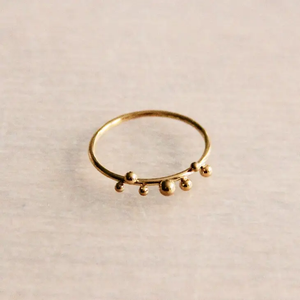 Dots Gold Ring, Stainless Sz7