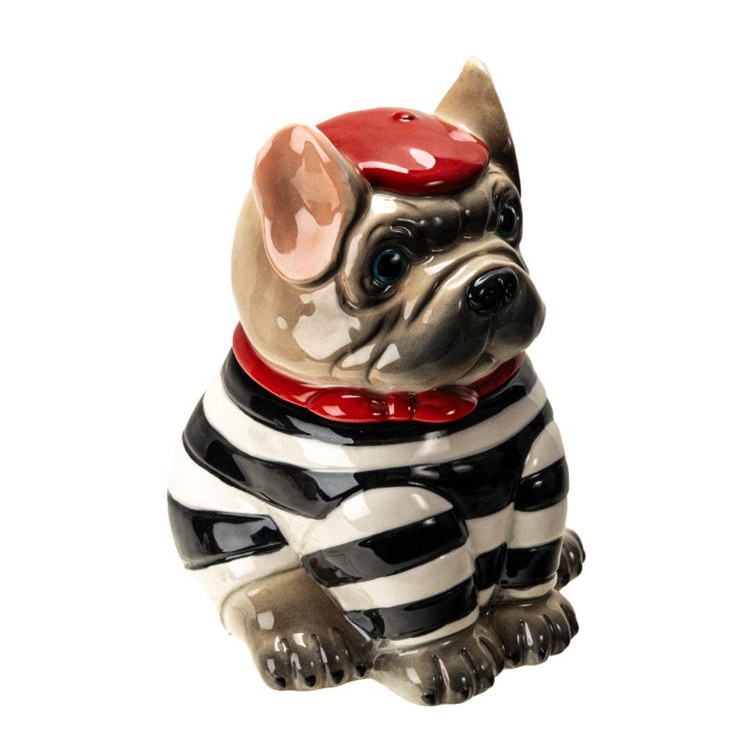 French Bulldog cookie jar shown at an angle