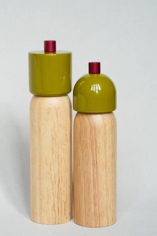 Salt & Pepper Grinders - Olive & Red / Large