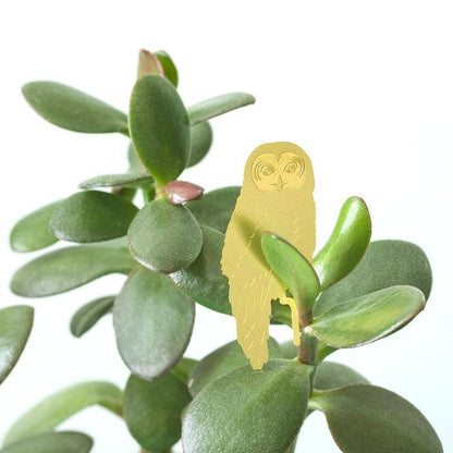 Plant Animal - Owl, brass house plant accessory