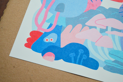 Froggy A3 Risograph Print
