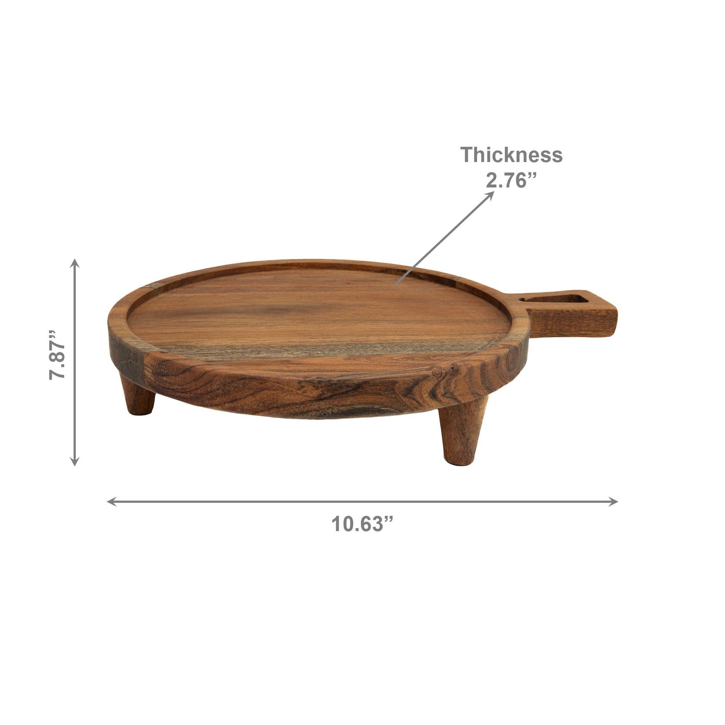 Acacia Wood Round Table Riser - Tripod Pedestal