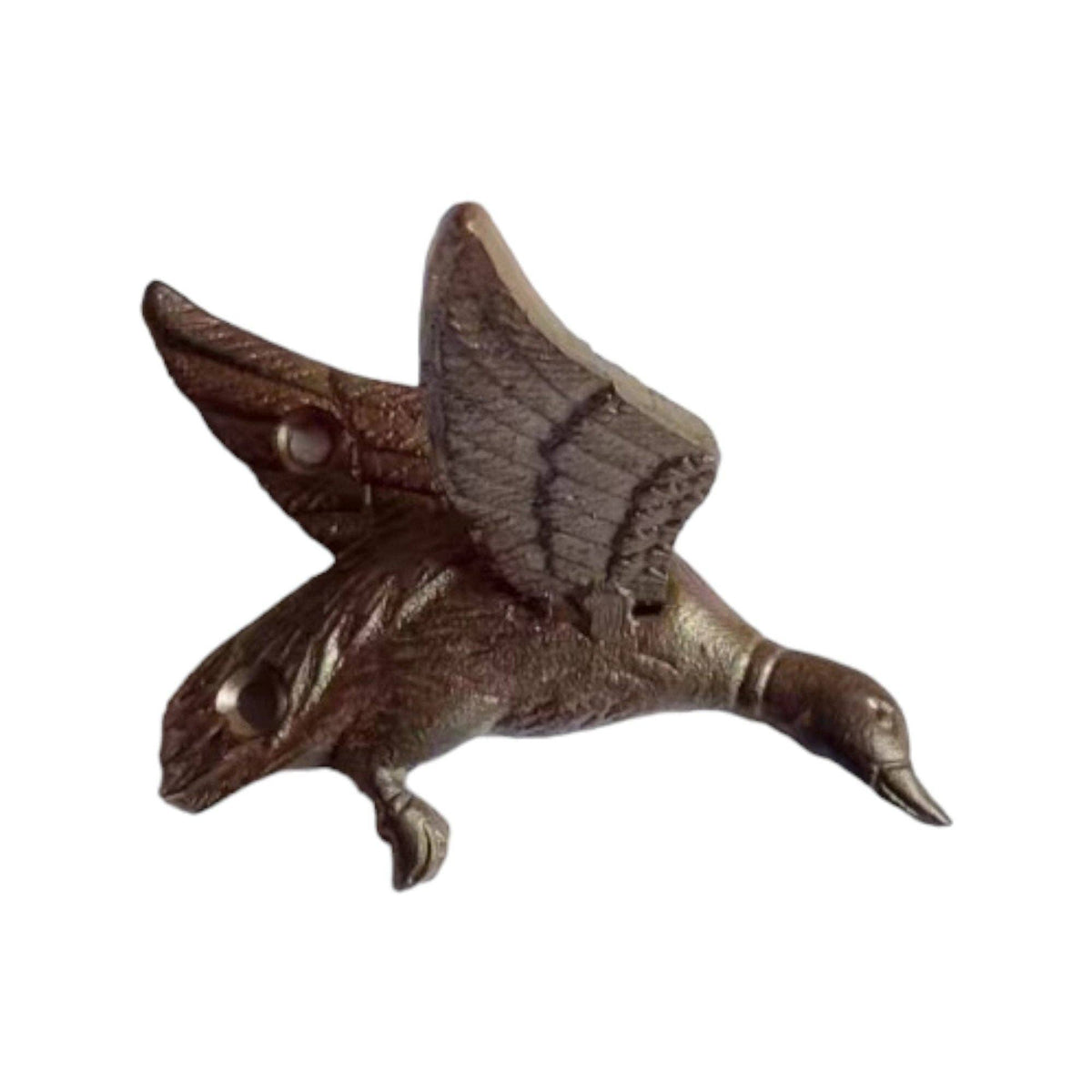 Bronze-finished cast iron wall hook shaped like a flying duck - PABOOM
