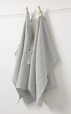 Cotton Gauze Hand Towels S/2 19.5x27.5 Cloud