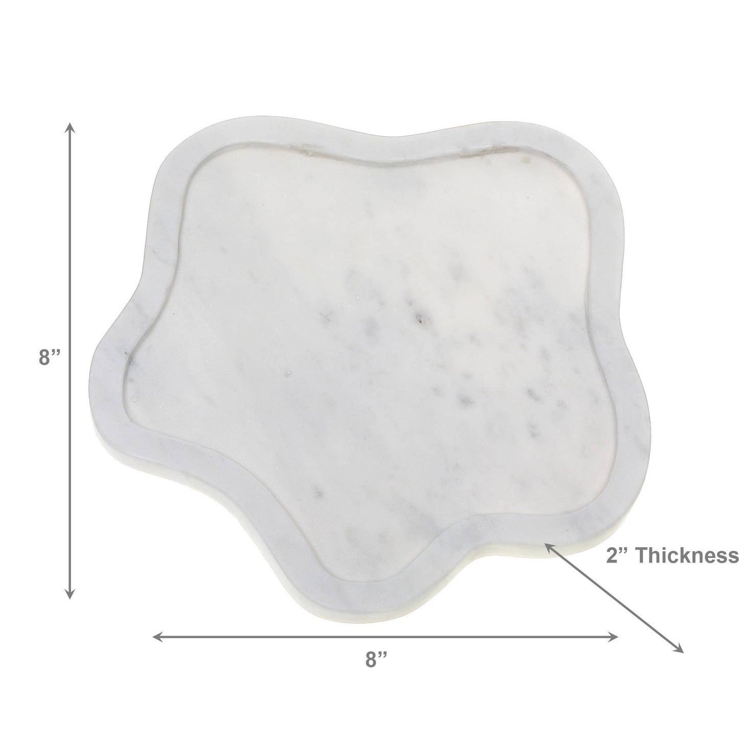White Marble Amoeba Shape Tray