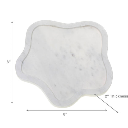 White Marble Amoeba Shape Tray