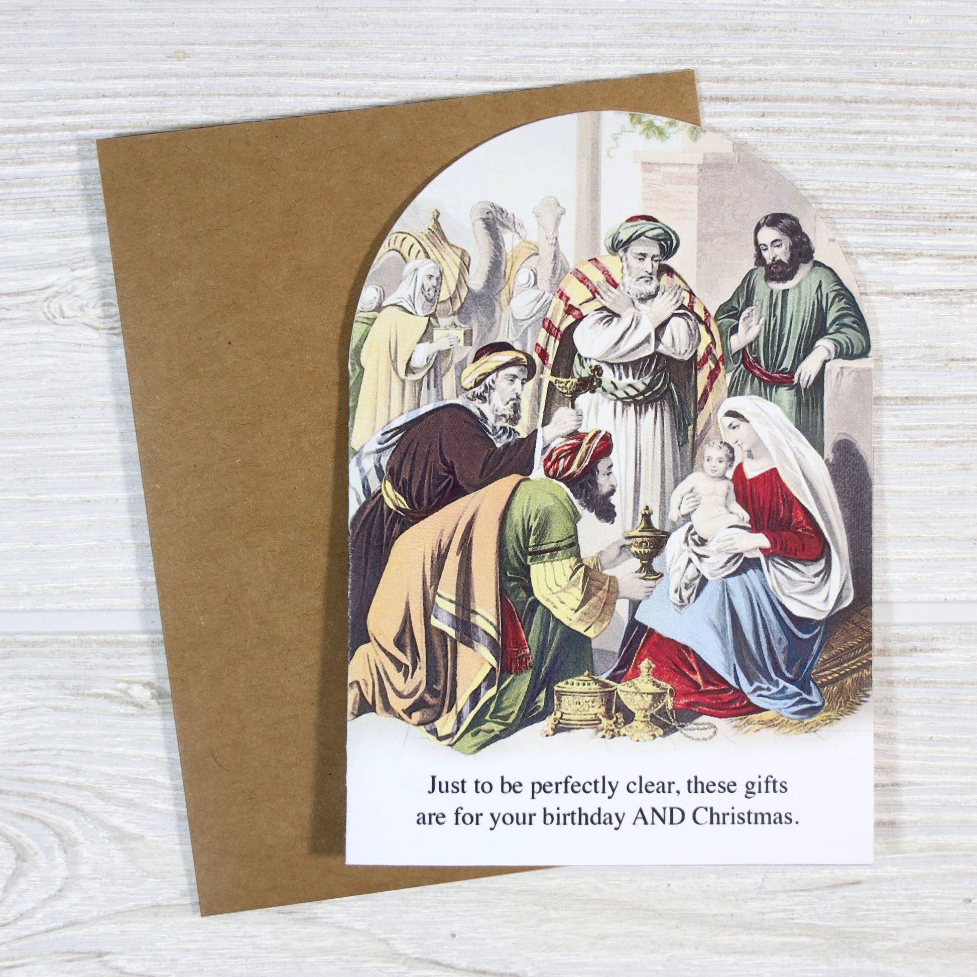 Holiday Card for Birthday and Christmas shown from another angle