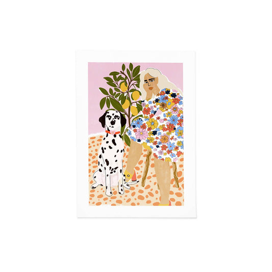 Lady and Dalmatian Art Print