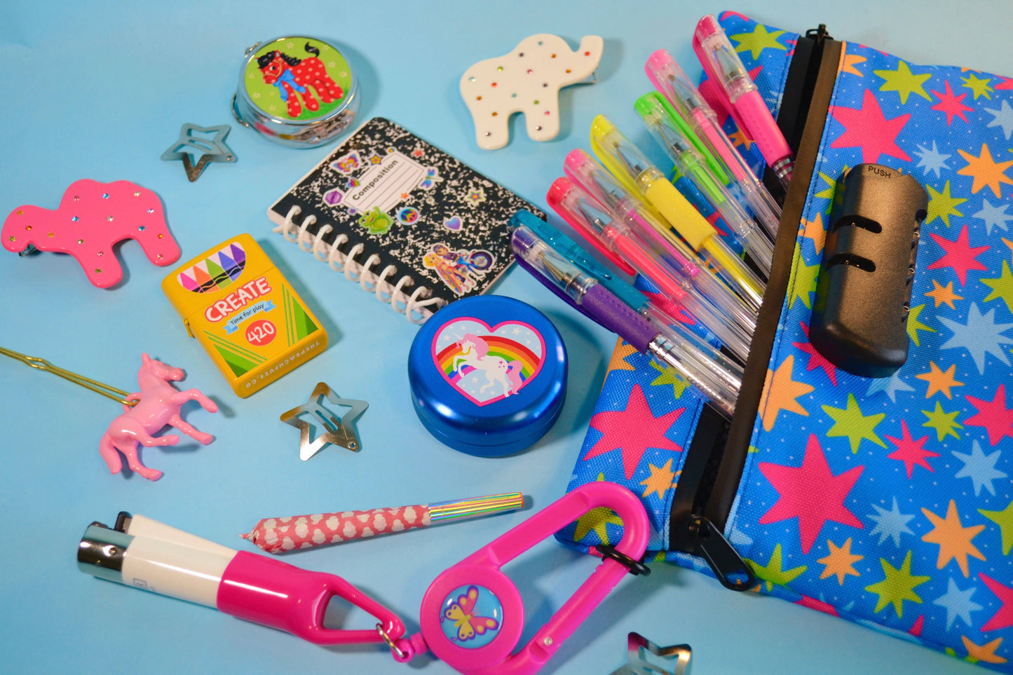 Crayon lighter styled with other The Peach Fuzz products