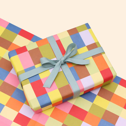 Colourful Squares Wrapping Paper Sheet