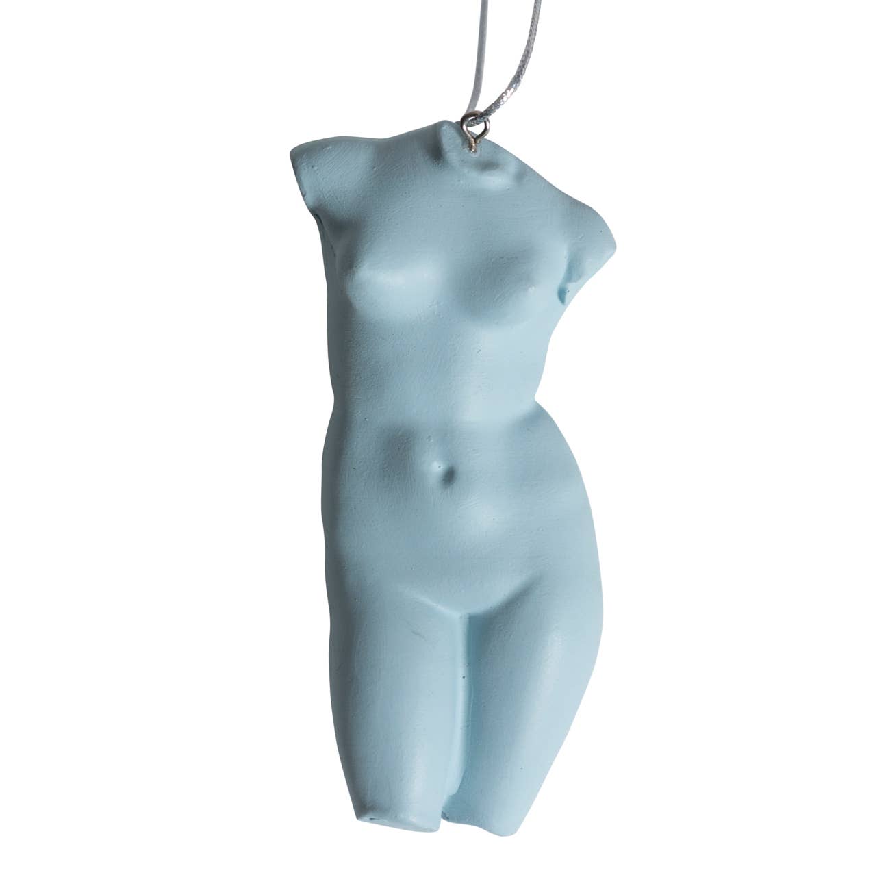 Blue Female Torso Ornament 5”H