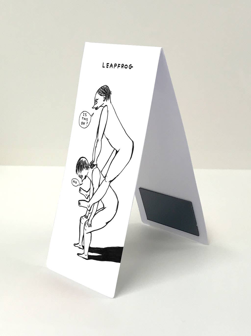 David Shrigley x Brainbox Candy Leapfrog magnetic bookmark, packaging detail - PABOOM