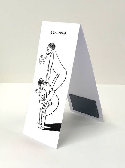 David Shrigley x Brainbox Candy Leapfrog magnetic bookmark, packaging detail - PABOOM