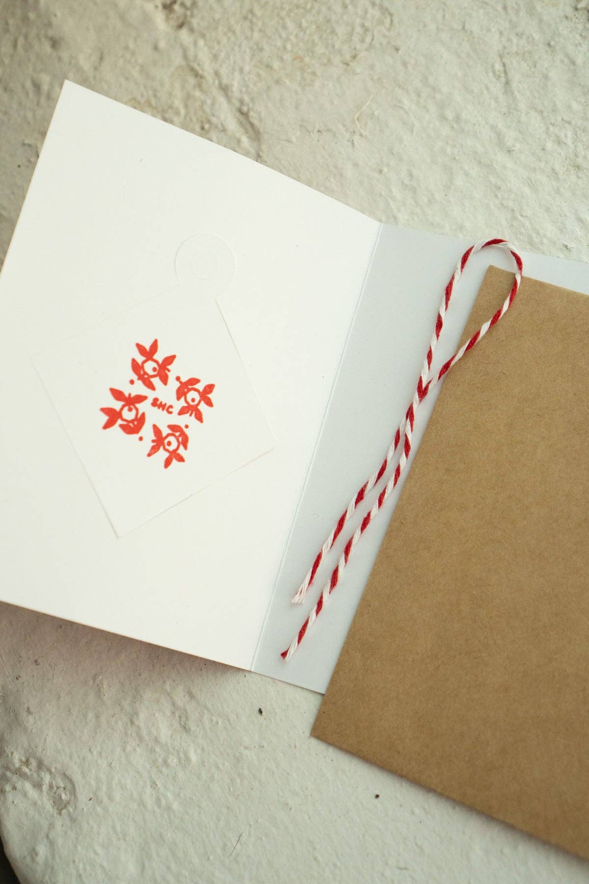 Holiday Goose card inside, blank