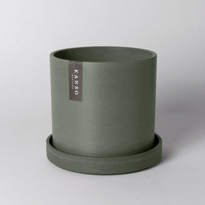 Kanso Designs Planter + Saucer 4” - White Stone