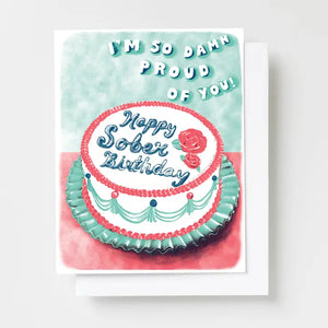 Happy Sober Birthday (So Damn Proud of You) Risograph Card