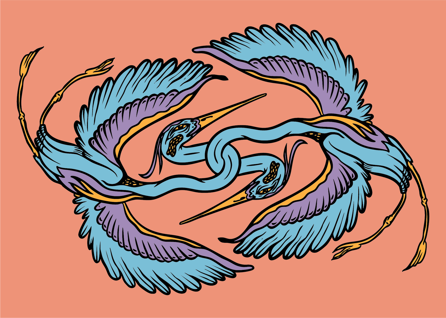 Heron Dance Print