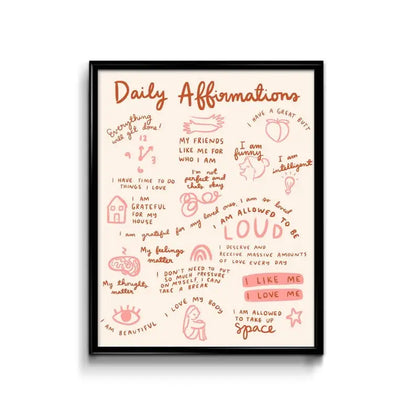 Daily Affirmations Art Print - PABOOM