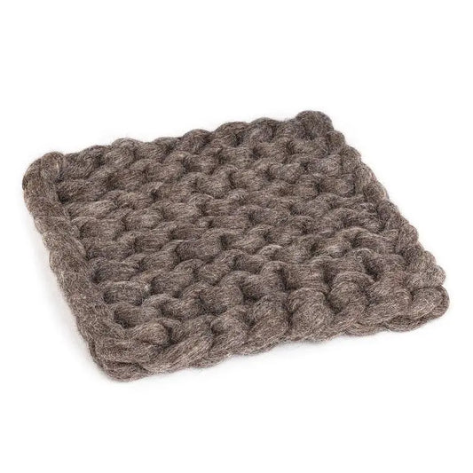 Abbott - Chunky Felt Trivet Square Taupe 8in