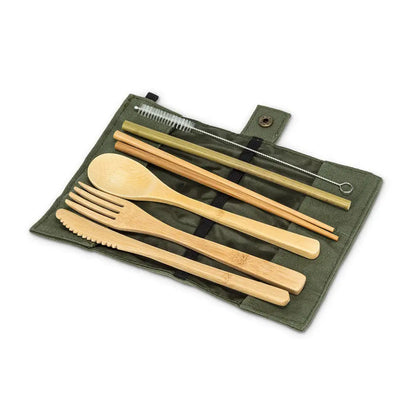 Cutlery Set in Roll Green - PABOOM