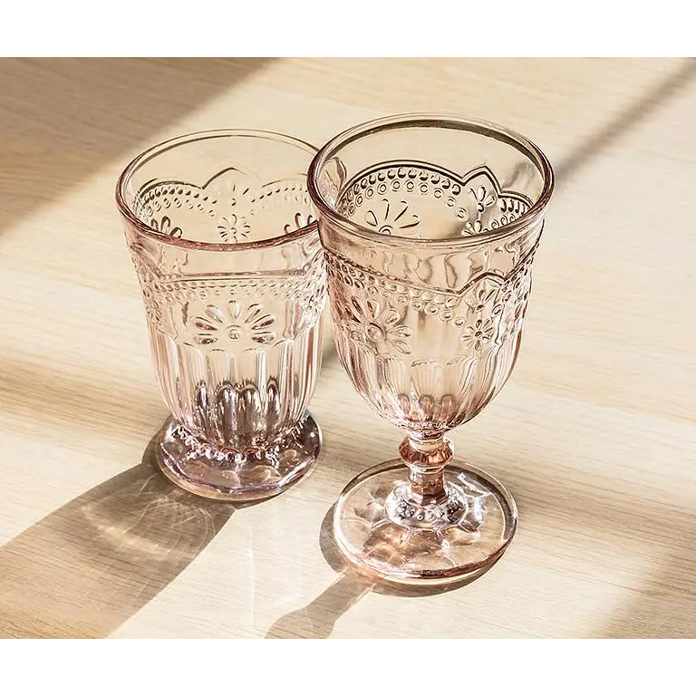 Abbott - Flower Wine Flute Pink 7.5’’H (6oz)