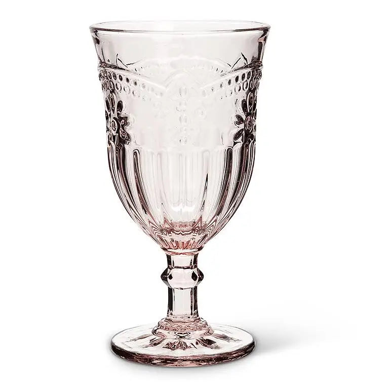 Abbott - Flower Wine Glass Pink 6.5’’H (8oz)
