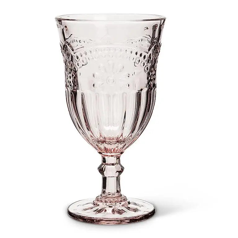Abbott - Flower Wine Glass Pink 6.5’’H (8oz)