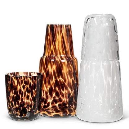 Abbott - Fused Dots Bedside Carafe & Cup 8.5’’ 24oz. Amber