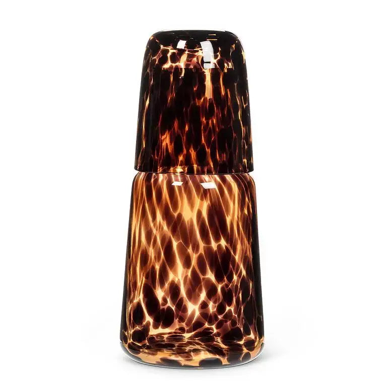 Abbott - Fused Dots Bedside Carafe & Cup 8.5’’ 24oz. Amber