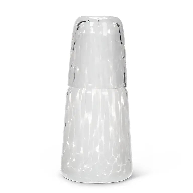 Abbott - Fused Dots Bedside Carafe & Cup 8.5’’24oz. White